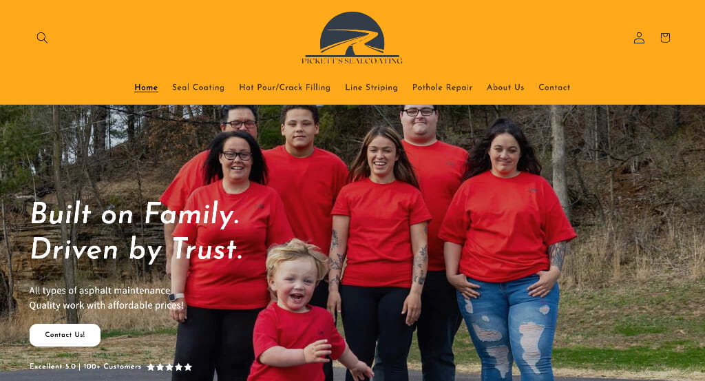 Family-owned asphalt and sealcoating company team representing trust and quality service
