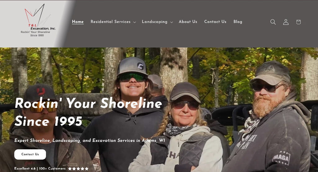 Local shoreline excavation and landscaping team providing expert services in Adams, Wisconsin