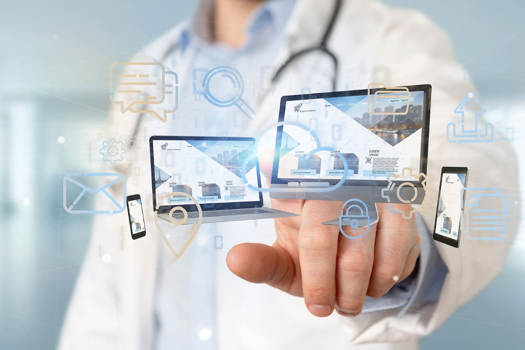 Website health check showing performance, security, and responsive design across multiple devices